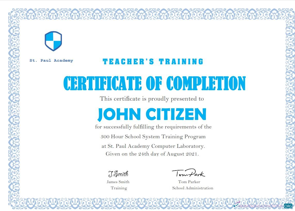 Премиум Скачать USA Teacher’s Training Completion Certificate Photoshop Шаблон