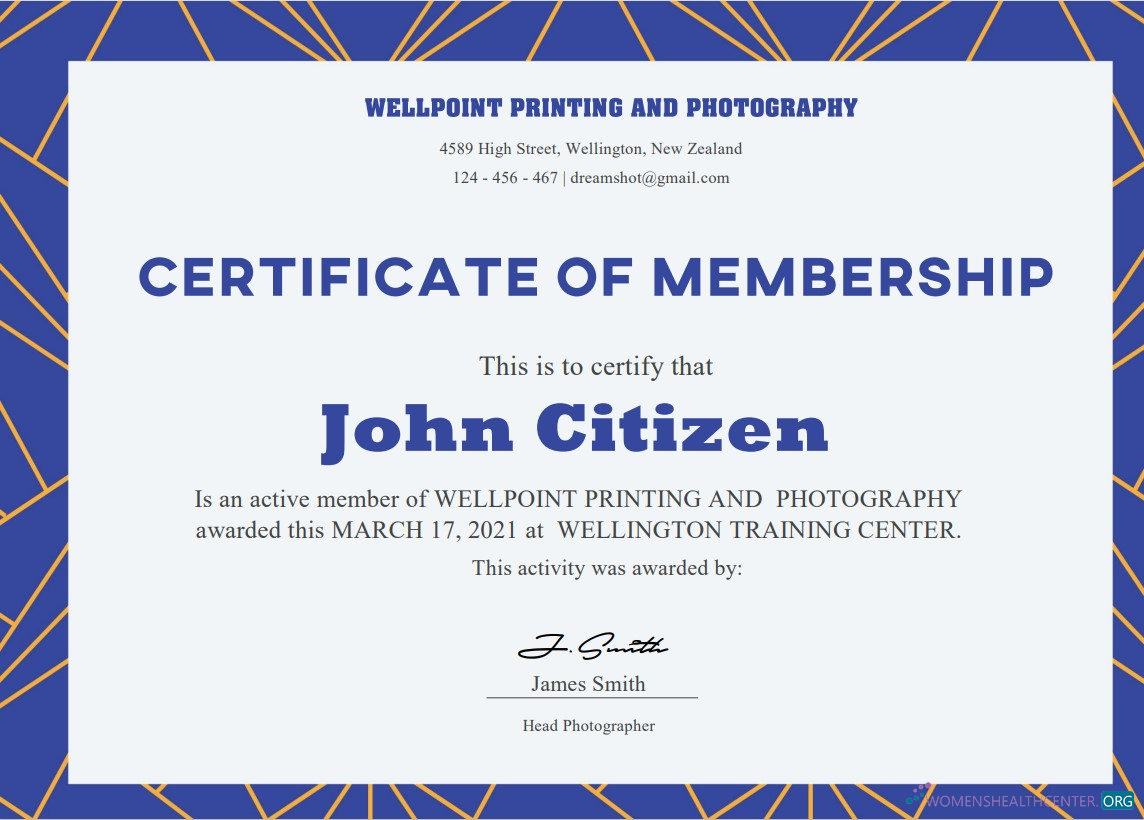 Редактируемый Скачать USA Membership Certificate Photoshop Шаблон