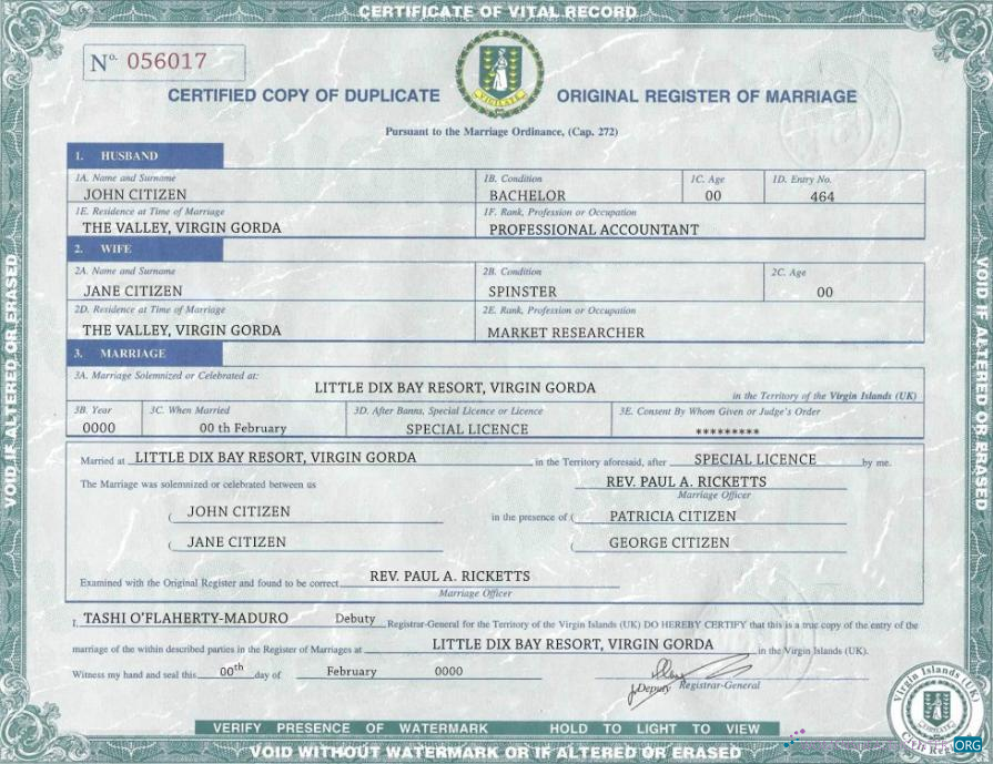 Премиум Скачать Великобритания Virgin Острова Marriage Certificate Шаблон в PSD Формат Photoshop Шаблон