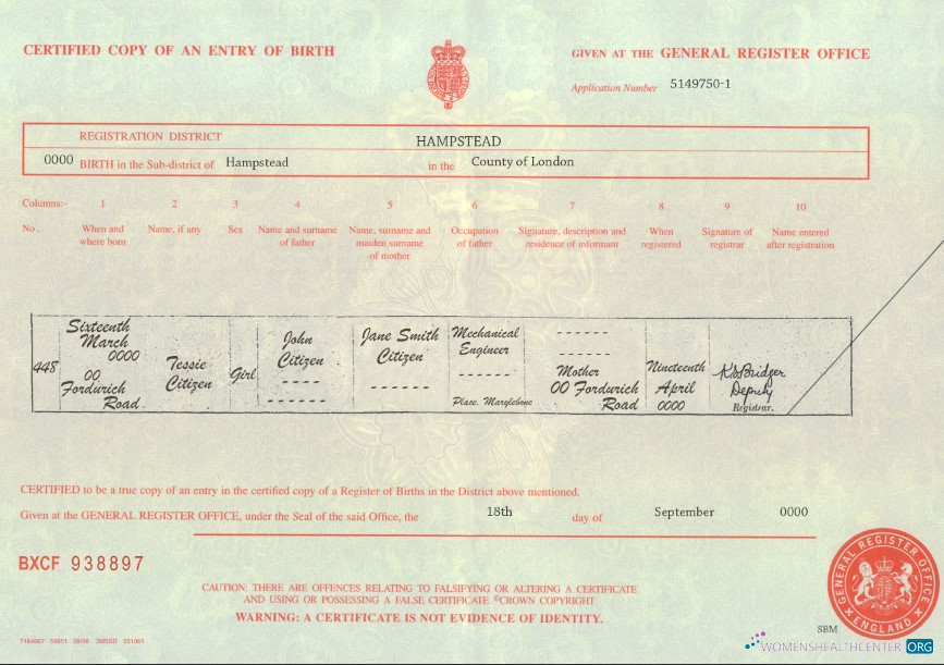 Премиум Скачать Великобритания Birth Certificate Шаблон в PSD Формат, Fully Editable Photoshop Шаблон
