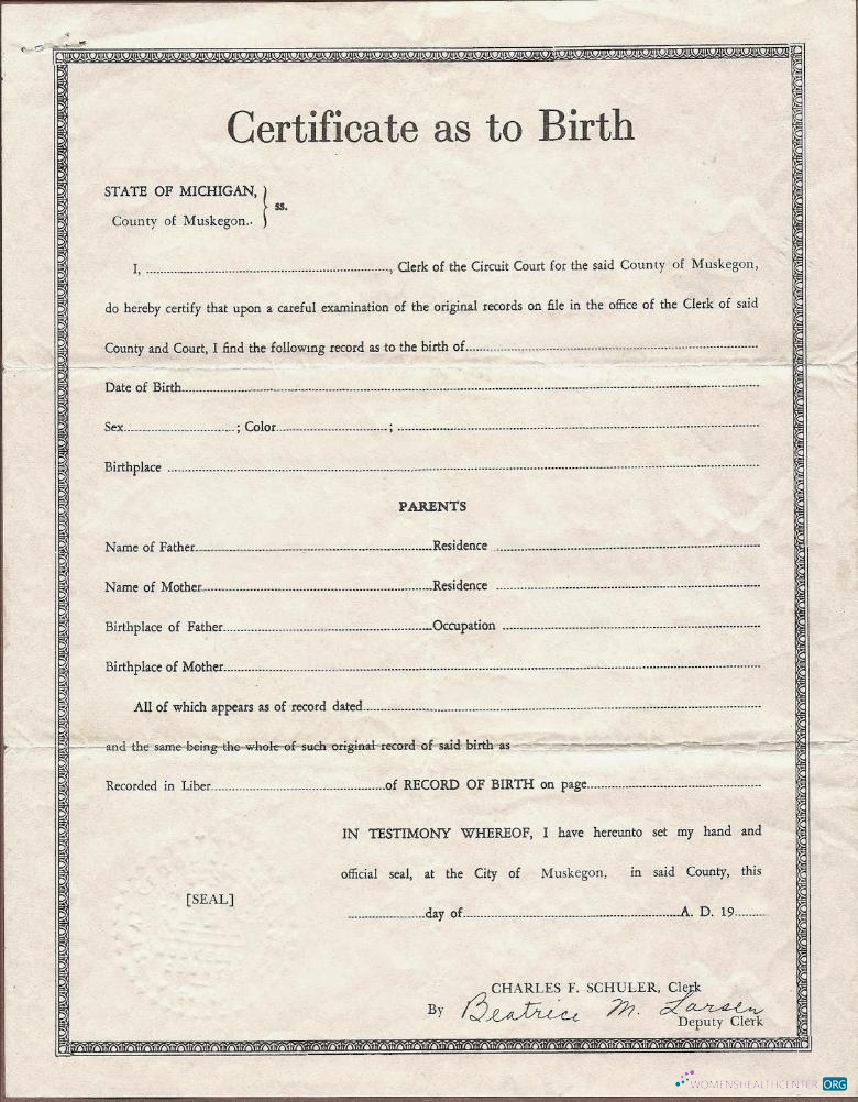 Профессиональный Скачать Объединенный Государственный Circuit Court Michigan Birth Certificate Photoshop Шаблон