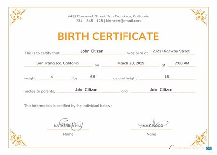 Профессиональный Скачать США Administrative Office Birth Certificate Photoshop Шаблон