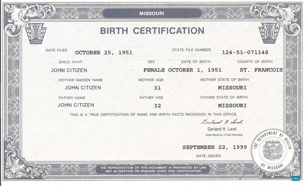 Качественный Скачать США Департамент Health Birth Certificate Photoshop Шаблон