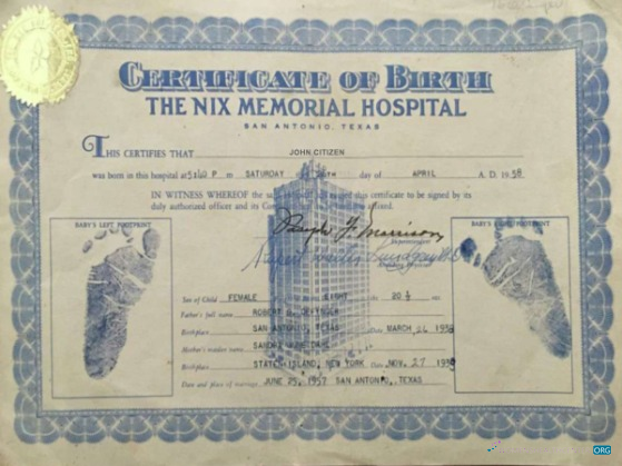 Профессиональный Скачать США Nix Memorial Hospital Birth Certificate Photoshop Шаблон