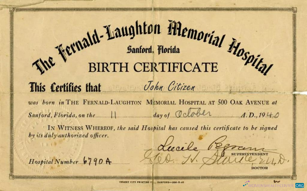 Премиум Скачать США Fernald Laughton Memorial Hospital Birth Certificate Photoshop Шаблон