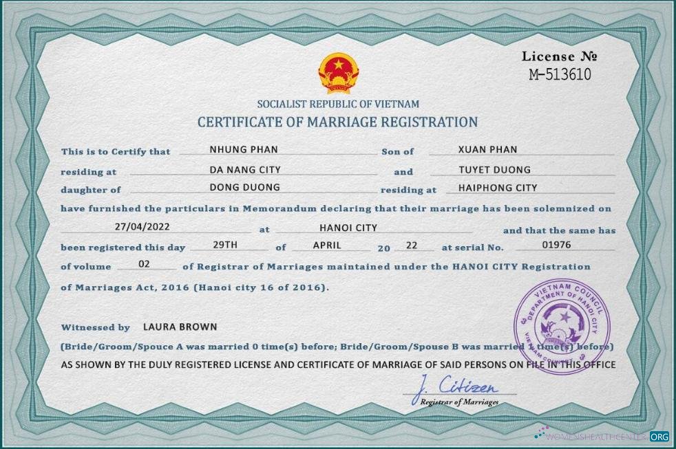 Профессиональный Скачать Вьетнам Marriage Certificate PSD Шаблон Photoshop Шаблон