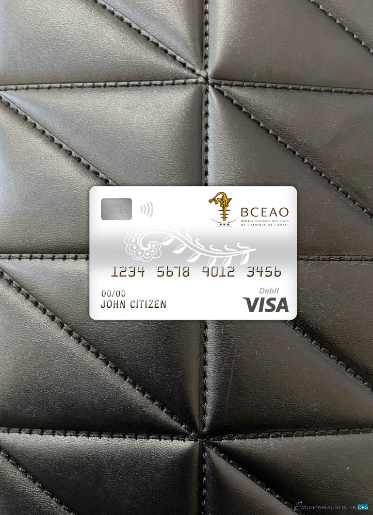 Burkina Faso The Zentral Bank von West African States Bank Visa Debit Karte Foto-Look Vorderseite muster