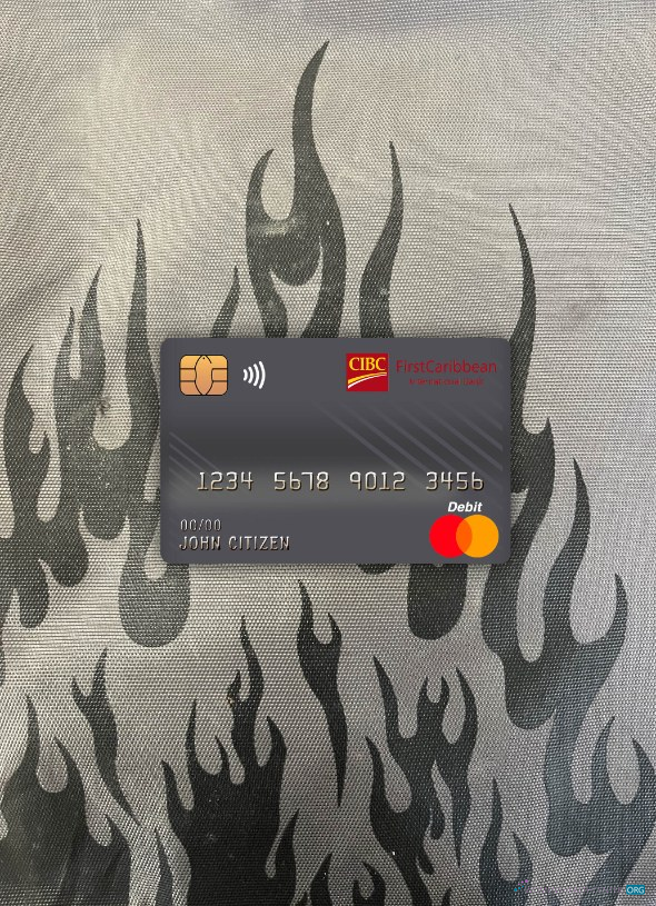 Dominica CIBC Erste Caribbean Internationale Bank Master Debit Karte Foto-Look Vorderseite vorlage
