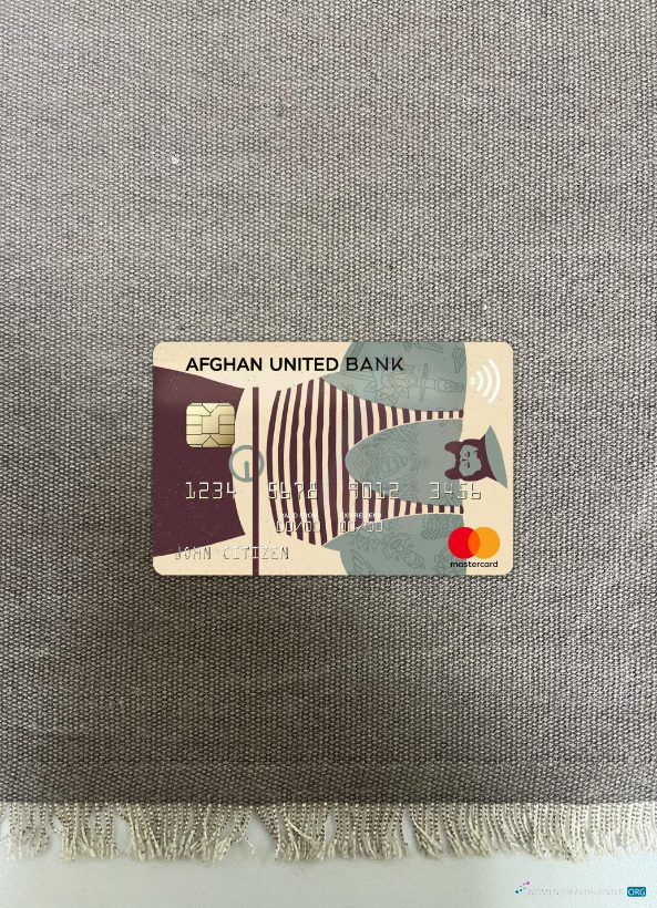Editierbare Herunterladen Afghanistan Afghan Vereint Bank Mastercard Foto-Look Vorderseite Photoshop Vorlage