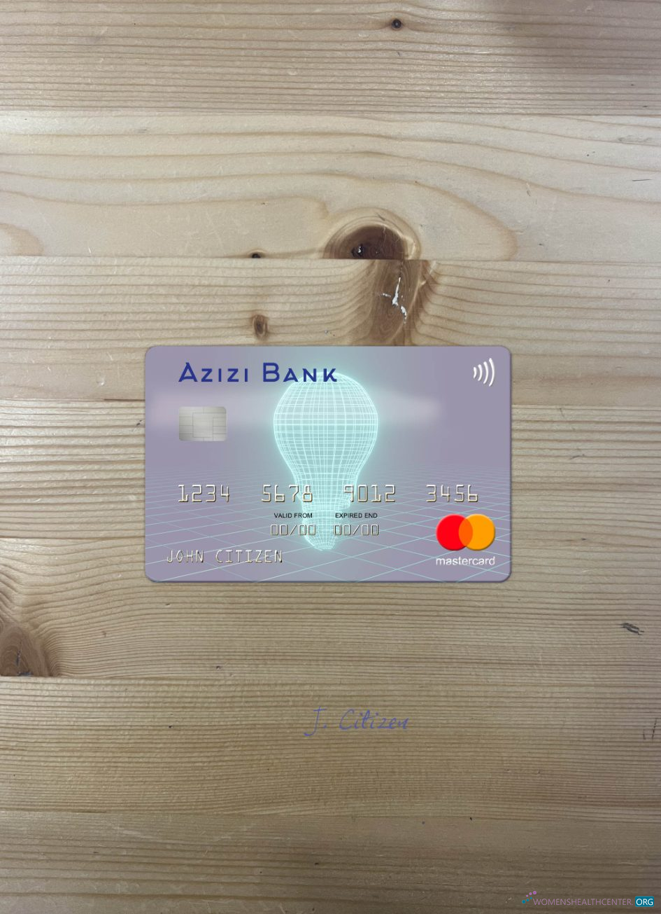 Professionelle Herunterladen Afghanistan Azizi Bank Mastercard Foto-Look Vorderseite Photoshop Vorlage