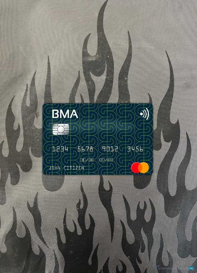 Premium Herunterladen Afghanistan Bank Millie Afghan Mastercard Foto-Look Vorderseite Photoshop Vorlage