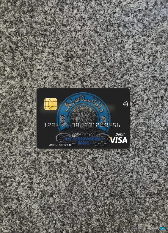 Realistische Herunterladen Afghanistan Da Bank Visa Karte Vorderseite Photoshop Vorlage