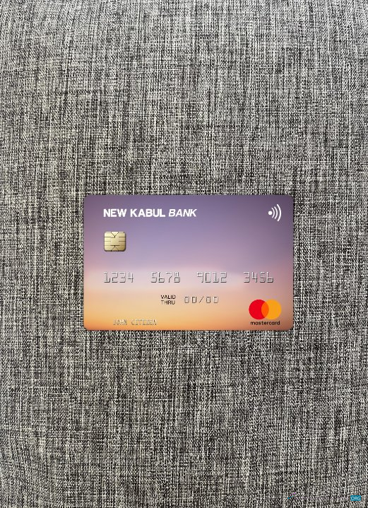 Hochwertige Herunterladen Afghanistan Neu Kabul Bank Mastercard Foto-Look Vorderseite Photoshop Vorlage