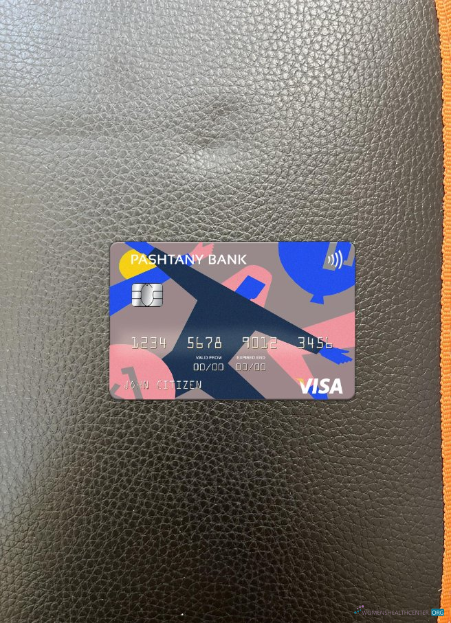 Editierbare Herunterladen Afghanistan Pashtany Bank Visa Karte Foto-Look Vorderseite Photoshop Vorlage