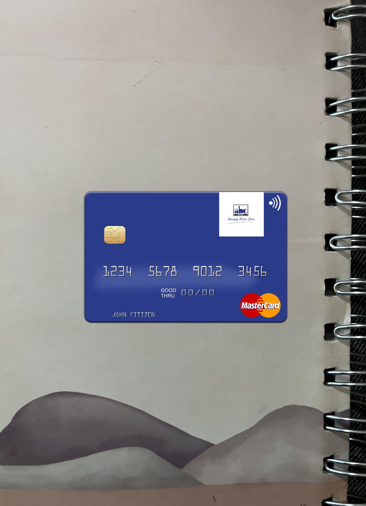 Editierbare Herunterladen Africa Banking Konzern (ABC) Kenia Mastercard Foto-Look Vorderseite Photoshop Vorlage