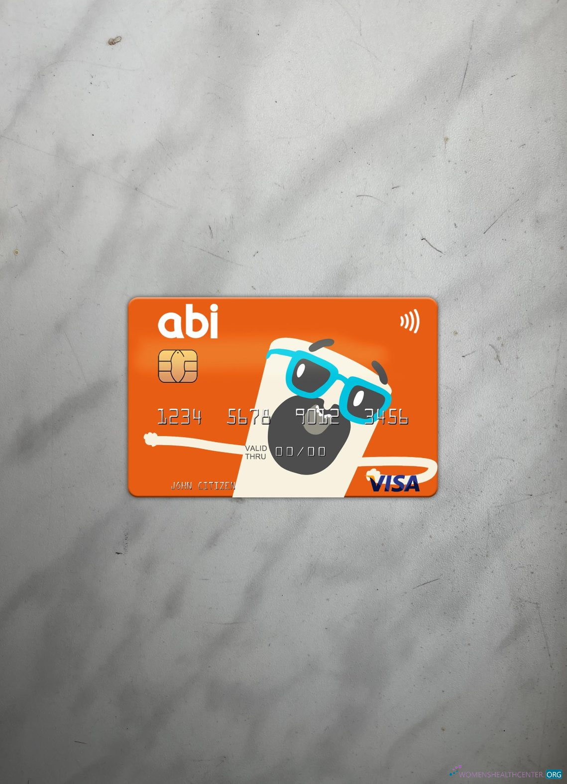 Professionelle Herunterladen Albanien American Bank von Investments (ABI) Visa Karte Foto-Look Vorderseite Photoshop Vorlage
