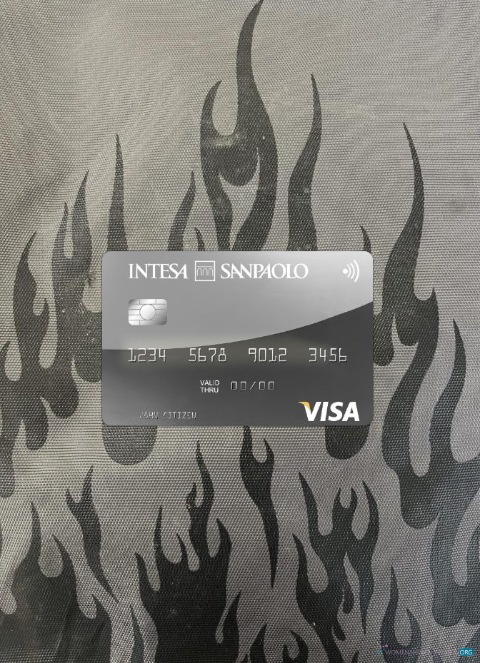 Professionelle Herunterladen Albanien Intesa Sanpaolo Bank Visa Karte Foto-Look Vorderseite Photoshop Vorlage