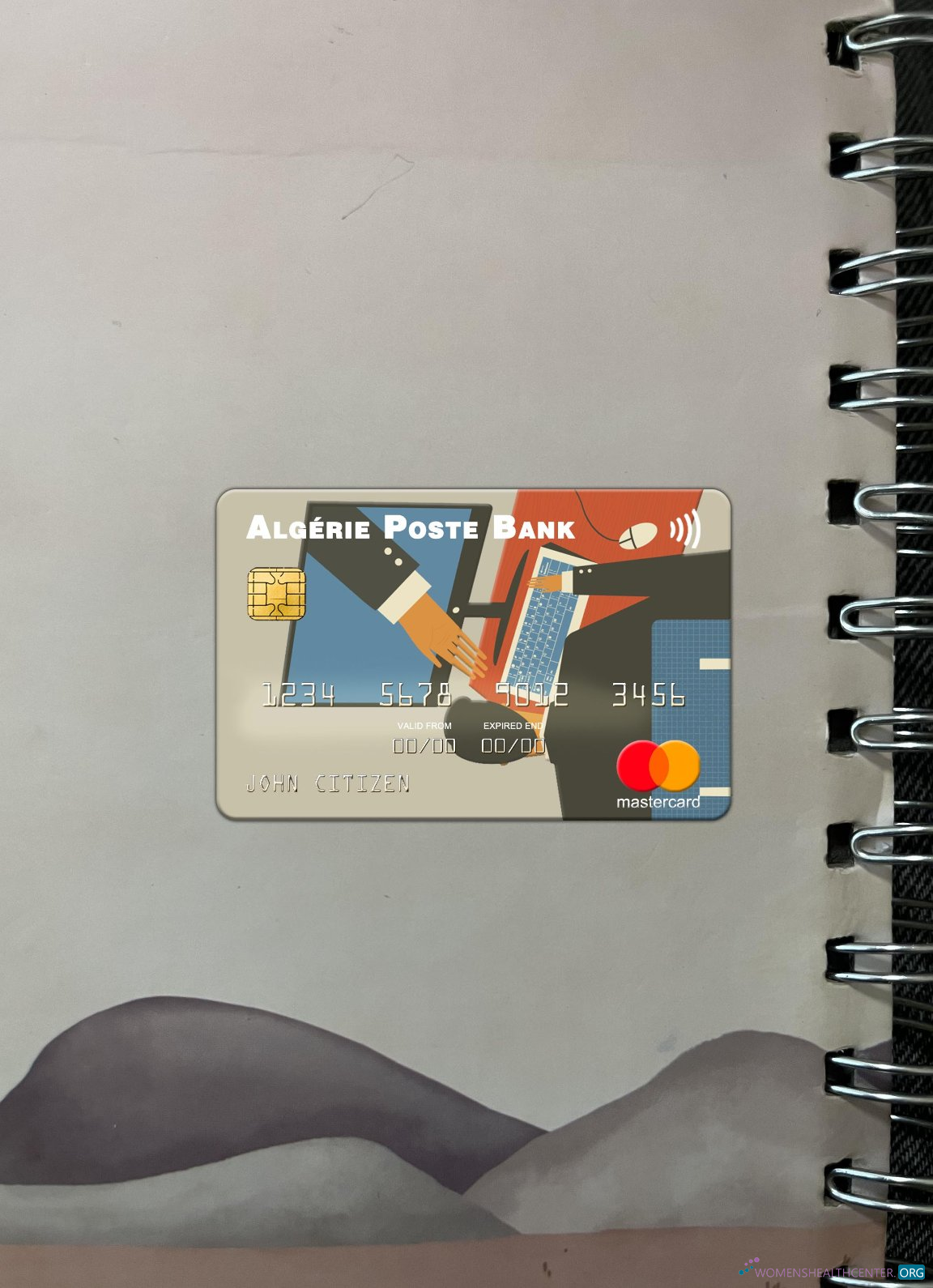 Hochwertige Herunterladen Algerien Algérie Poste Bank Mastercard Foto-Look Vorderseite Photoshop Vorlage