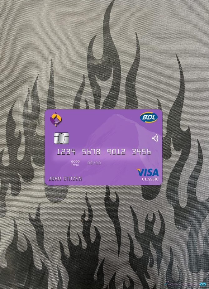 Realistische Herunterladen Algerien Banque de Developpement Visa Karte Foto-Look Vorderseite Photoshop Vorlage