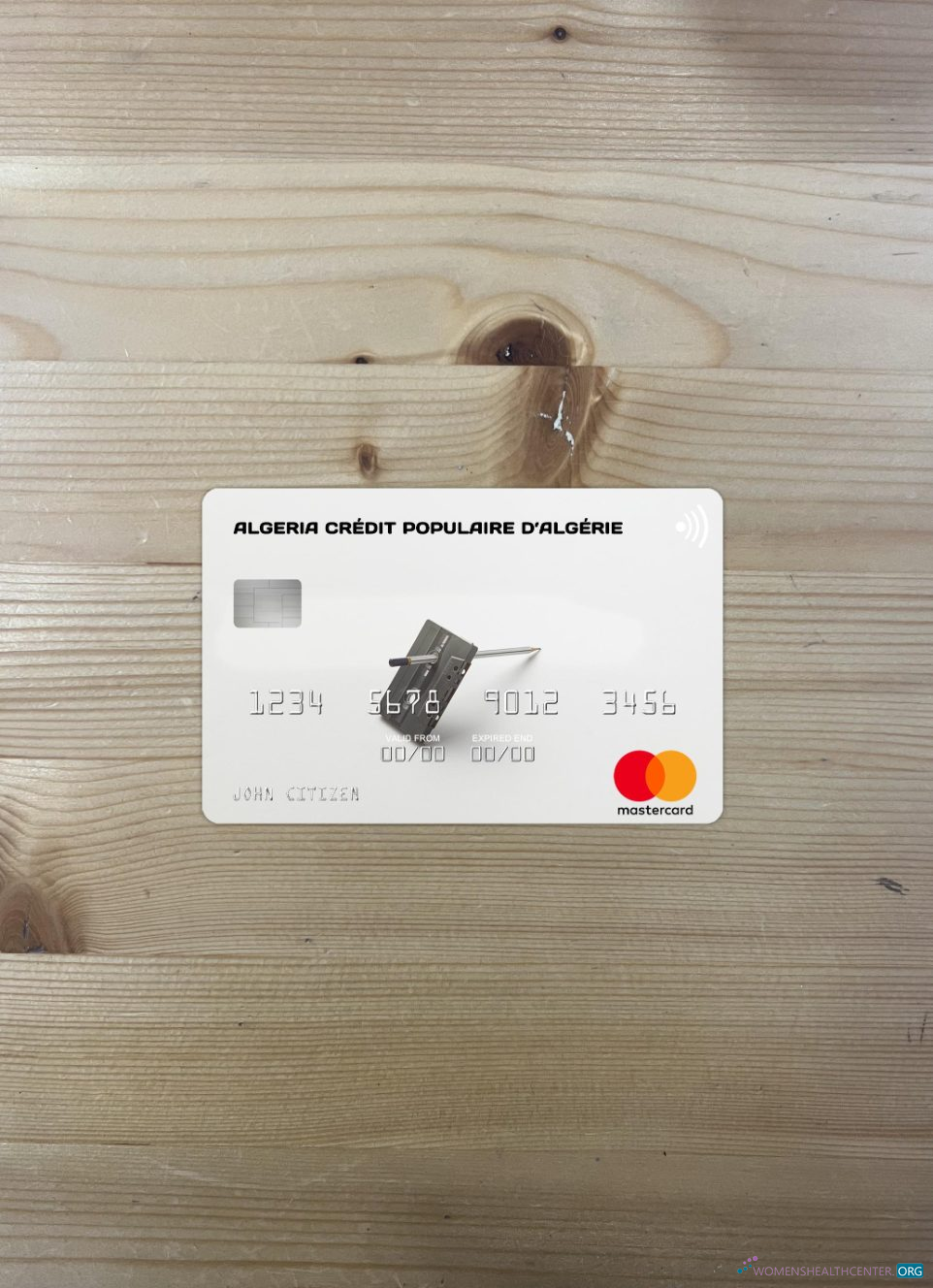 Premium Herunterladen Algerien Crédit Populaire D’Algérie Mastercard Foto-Look Vorderseite Photoshop Vorlage