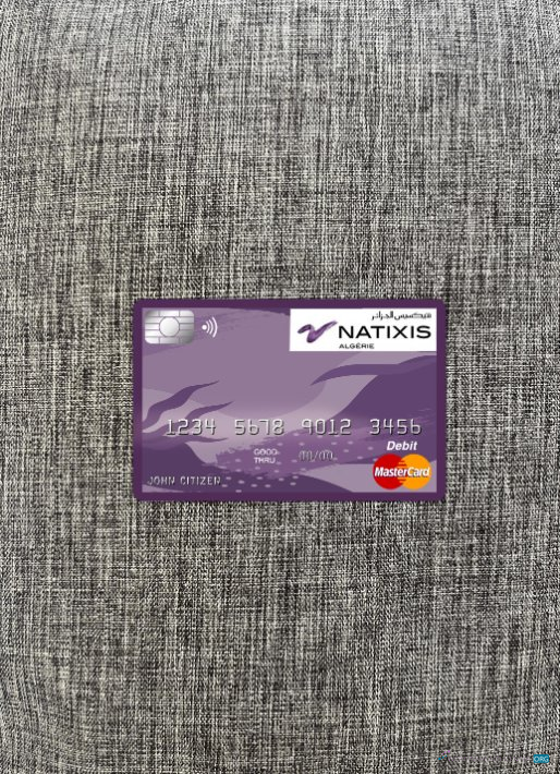 Premium Herunterladen Algerien Natixis Algérie Bank Master Karte Foto-Look Vorderseite Photoshop Vorlage