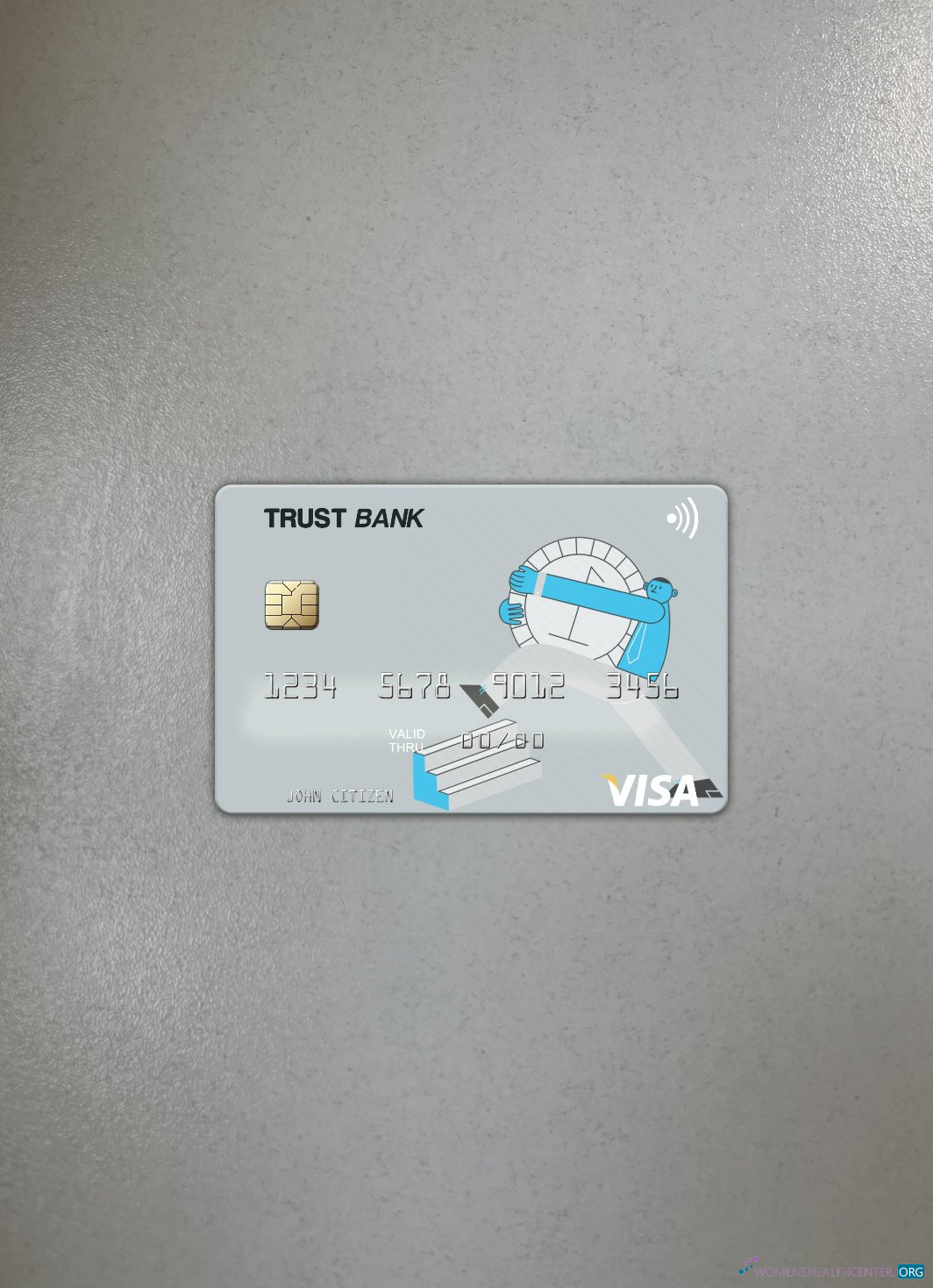 Editierbare Herunterladen Algerien Trust Bank Algéria Visa Karte Foto-Look Vorderseite Photoshop Vorlage