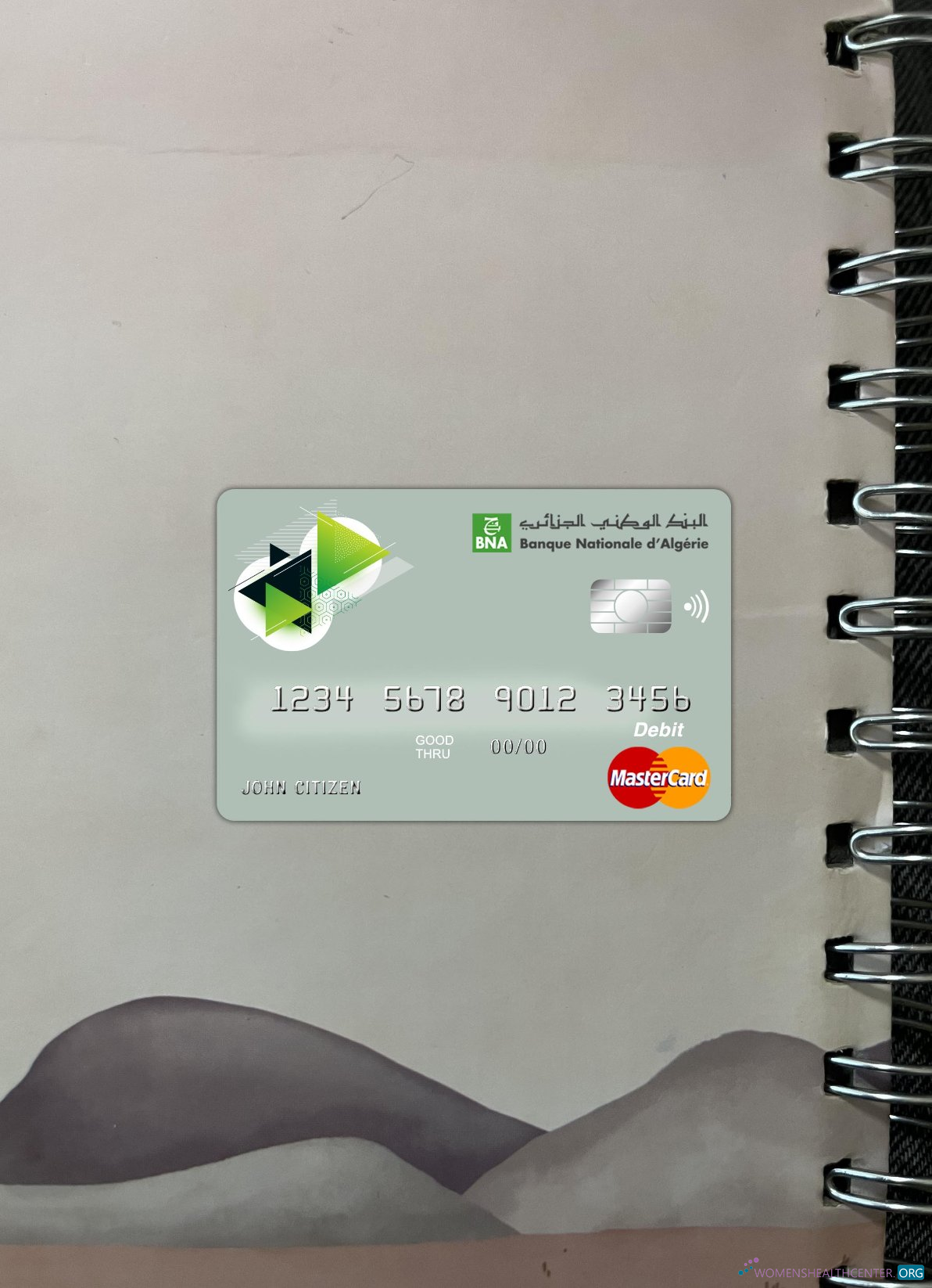 Editierbare Herunterladen Algerien Banque Nationale D’Algérie (BNA) Bank Master Karte Foto-Look Vorderseite Photoshop Vorlage