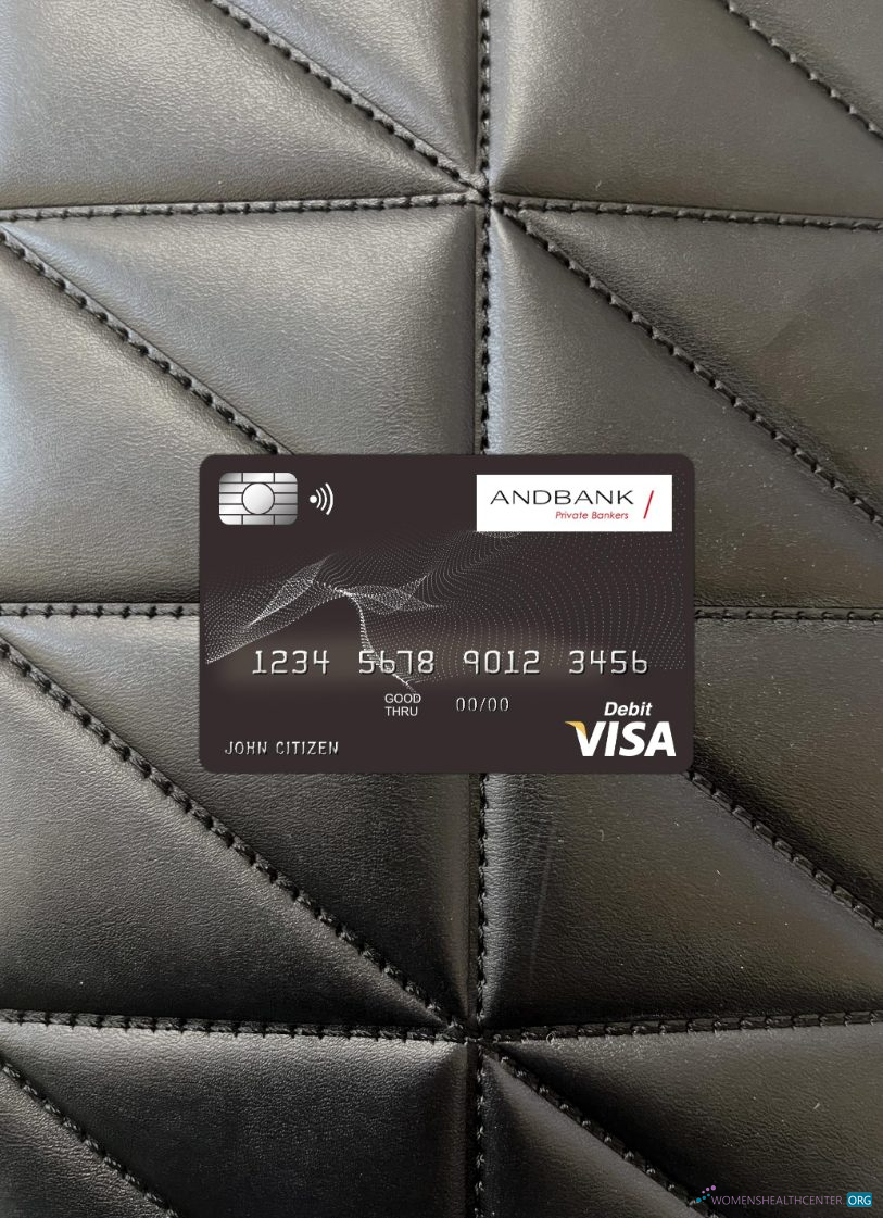 Professionelle Herunterladen Andorra Andbank Bank Visa Karte Foto-Look Vorderseite Photoshop Vorlage