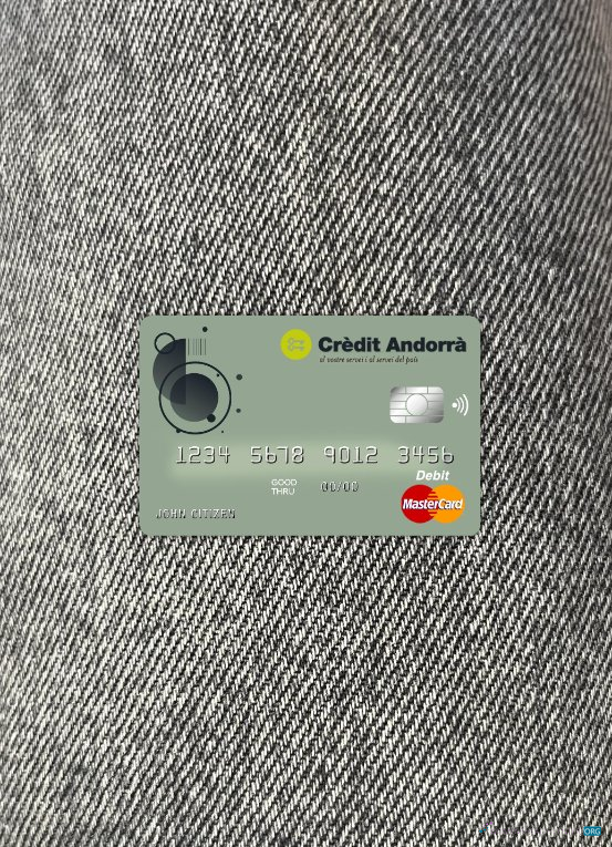 Premium Herunterladen Andorra Kredit Andorra Bank Master Karte Foto-Look Vorderseite Photoshop Vorlage