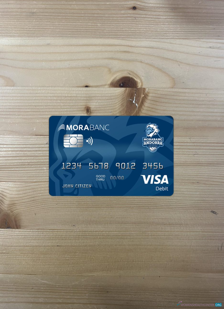 Premium Herunterladen Andorra MoraBank Visa Debit Foto-Look Vorderseite Photoshop Vorlage