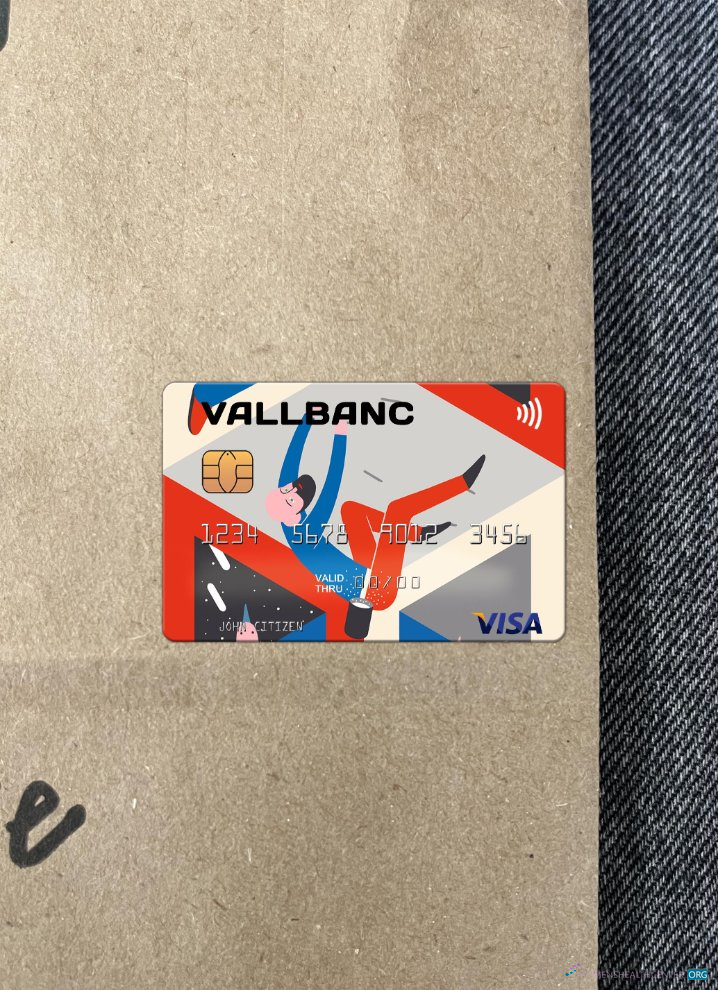 Hochwertige Herunterladen Andorra Vall Banc Visa Karte Foto-Look Vorderseite Photoshop Vorlage