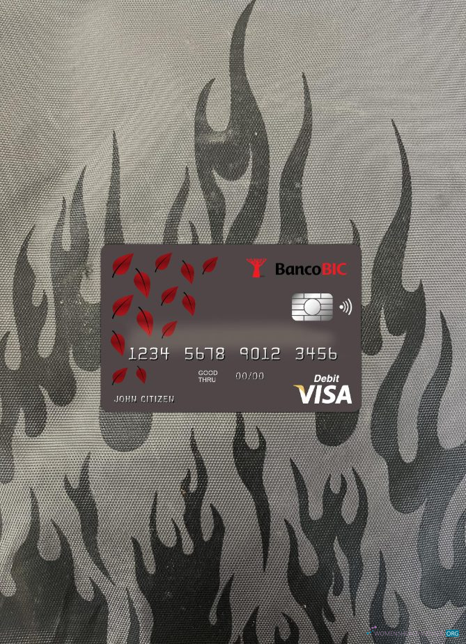 Professionelle Herunterladen Angola Banco BIC Bank Visa Karte Foto-Look Vorderseite Photoshop Vorlage