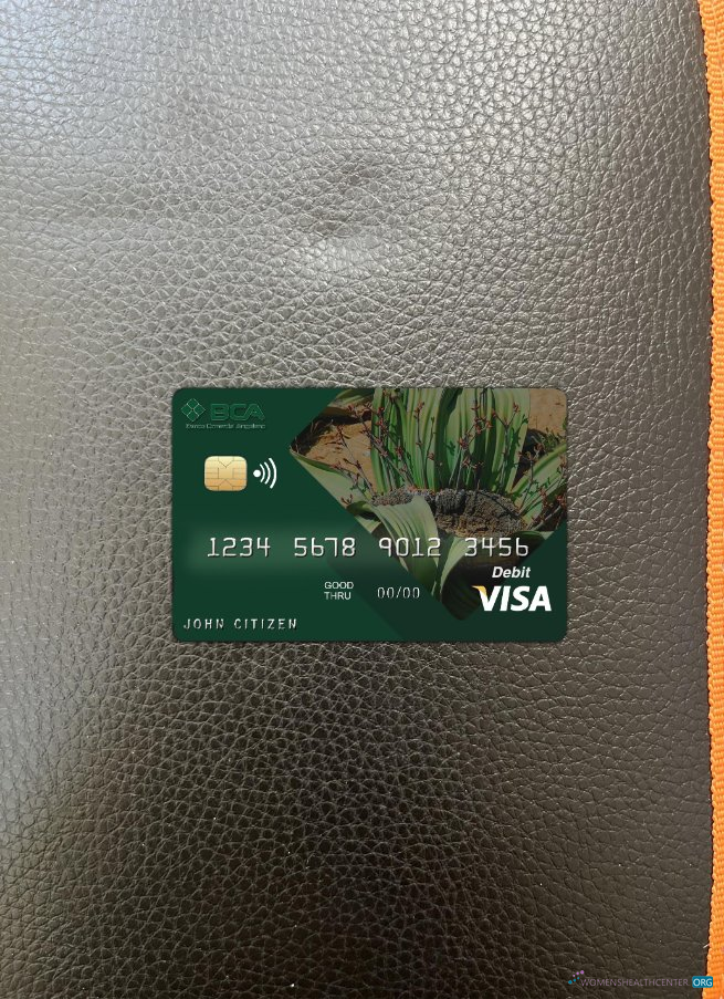 Realistische Herunterladen Angola Comercial Bank Visa Karte Foto-Look Vorderseite Photoshop Vorlage