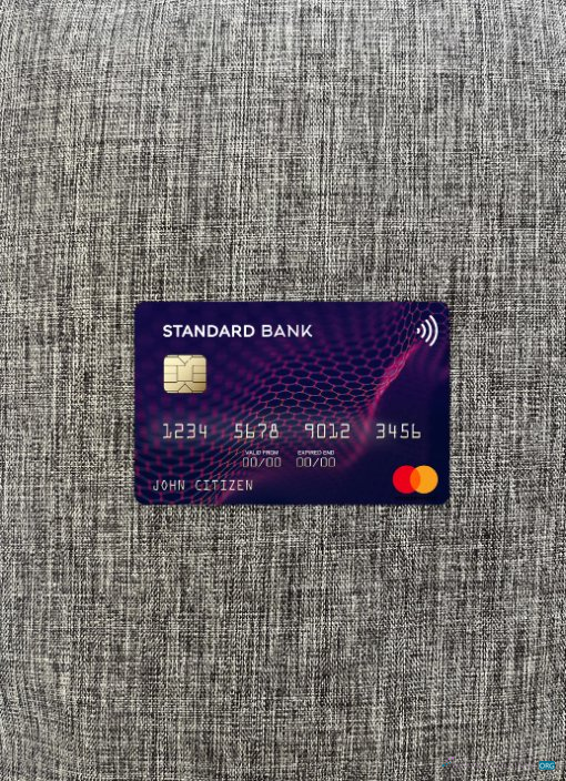Editierbare Herunterladen Angola Standard Bank Mastercard Foto-Look Vorderseite Photoshop Vorlage
