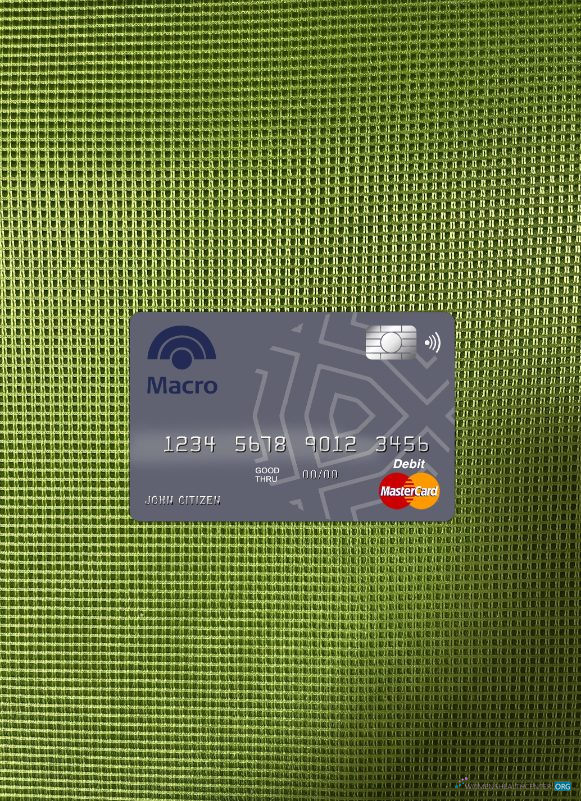 Professionelle Herunterladen Argenitina Banco Macro S.A Bank Master Karte Foto-Look Vorderseite Photoshop Vorlage