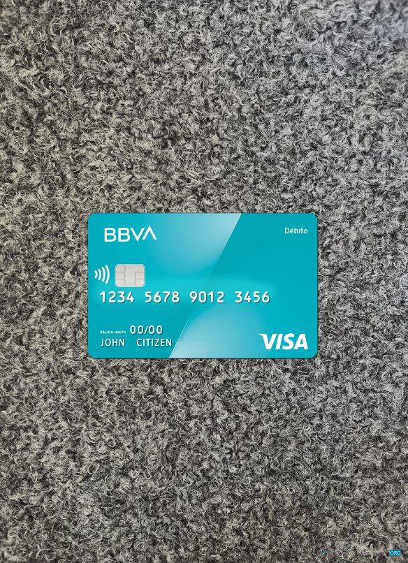 Premium Herunterladen Argentinien BBVA Visa Debit Karte Foto-Look Vorderseite Photoshop Vorlage