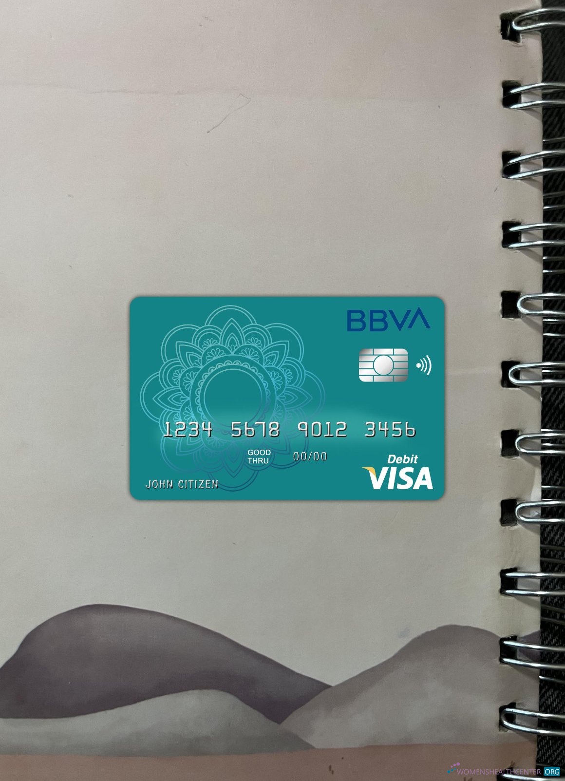 Premium Herunterladen Argentinien BBVA Bank Visa Debit Karte Foto-Look Vorderseite Photoshop Vorlage