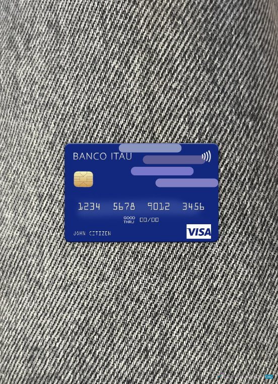 Realistische Herunterladen Argentinien Banco Itaú Visa Karte Foto-Look Vorderseite Photoshop Vorlage