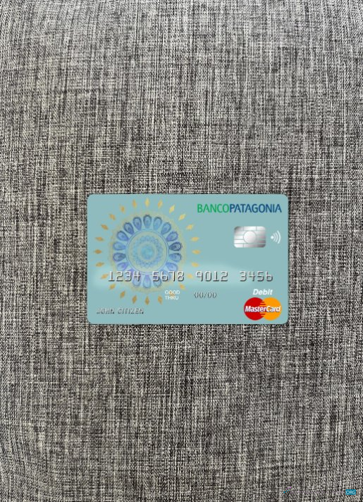 Realistische Herunterladen Argentinien Banco Patagonia Master Karte Foto-Look Vorderseite Photoshop Vorlage