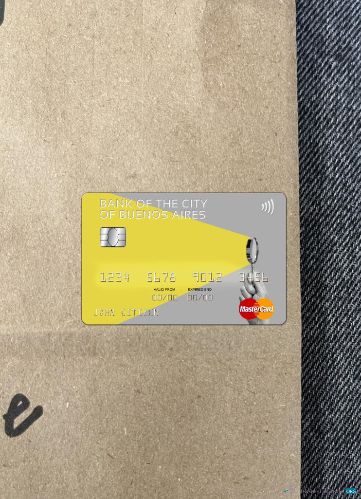Editierbare Herunterladen Argentinien Bank von The Stadt von Buenos Aires Mastercard Foto-Look Vorderseite Photoshop Vorlage