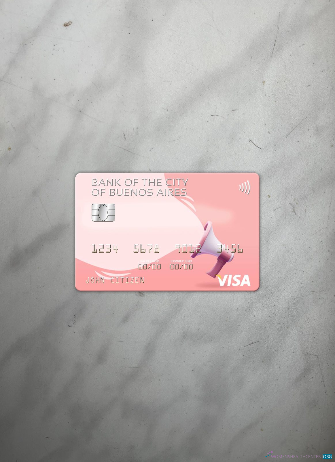 Realistische Herunterladen Argentinien Bank von The Stadt von Buenos Aires Visa Karte Foto-Look Vorderseite Photoshop Vorlage