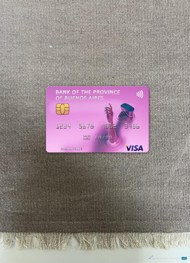Realistische Herunterladen Argentinien Bank von The Province von Buenos Aires Visa Karte Foto-Look Vorderseite Photoshop Vorlage