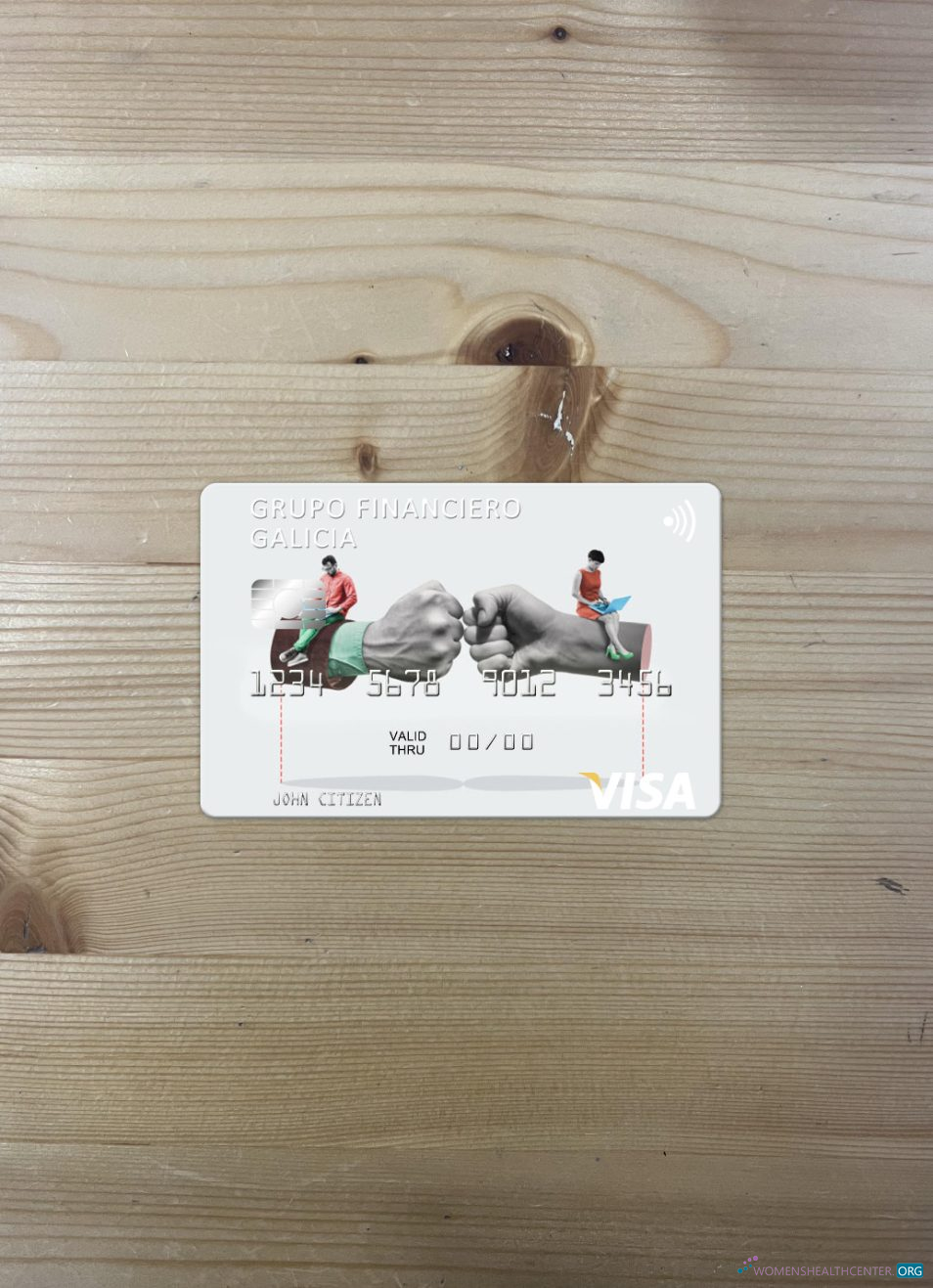 Realistische Herunterladen Argentinien Grupo Financiero Galicia Visa Karte Foto-Look Vorderseite Photoshop Vorlage