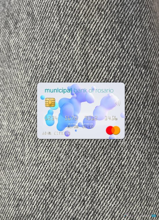 Editierbare Herunterladen Argentinien Kommunal Bank von Rosario Mastercard Foto-Look Vorderseite Photoshop Vorlage