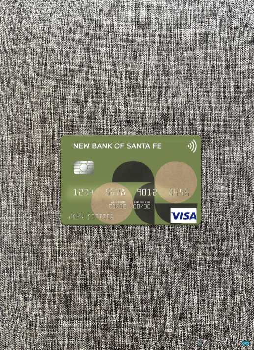 Premium Herunterladen Argentinien Neu Bank von Santa Fe Visa Karte Foto-Look Vorderseite Photoshop Vorlage