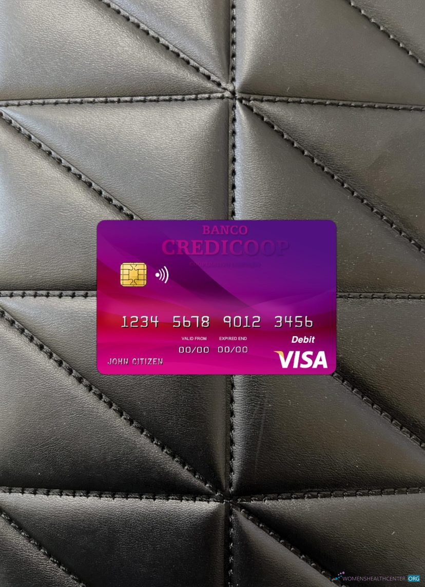 Professionelle Herunterladen Argentinien Bank Credicoop Visa Karte Foto-Look Vorderseite Photoshop Vorlage