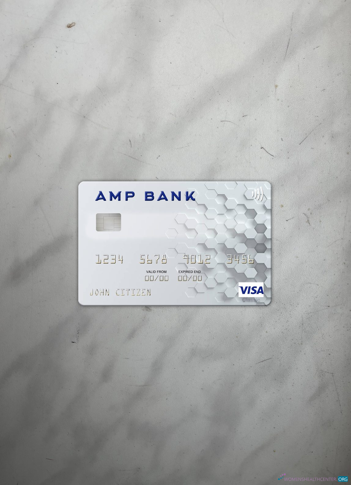 Realistische Herunterladen Australien AMP Bank Visa Karte Foto-Look Vorderseite Photoshop Vorlage