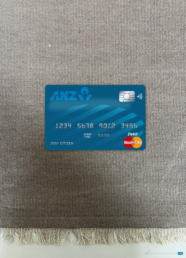 Professionelle Herunterladen Australien ANZ Bank Master Karte Foto-Look Vorderseite Photoshop Vorlage