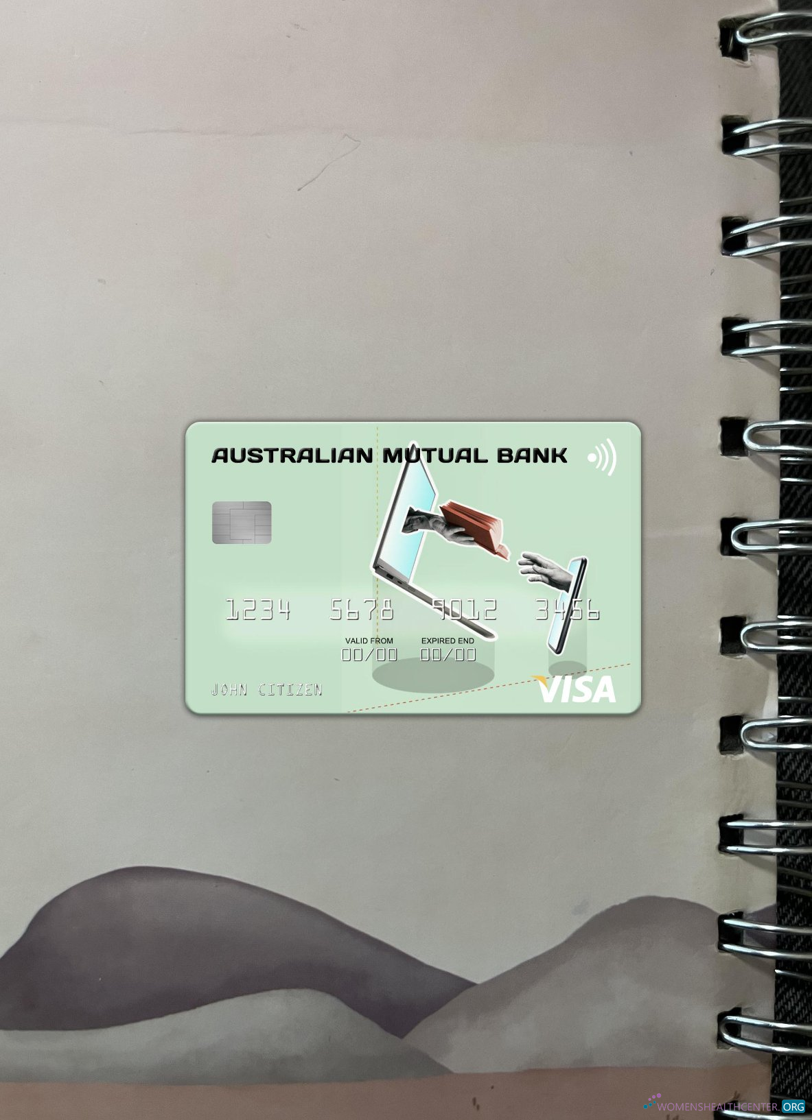 Premium Herunterladen Australien Australian Mutual Bank Visa Karte Foto-Look Vorderseite Photoshop Vorlage