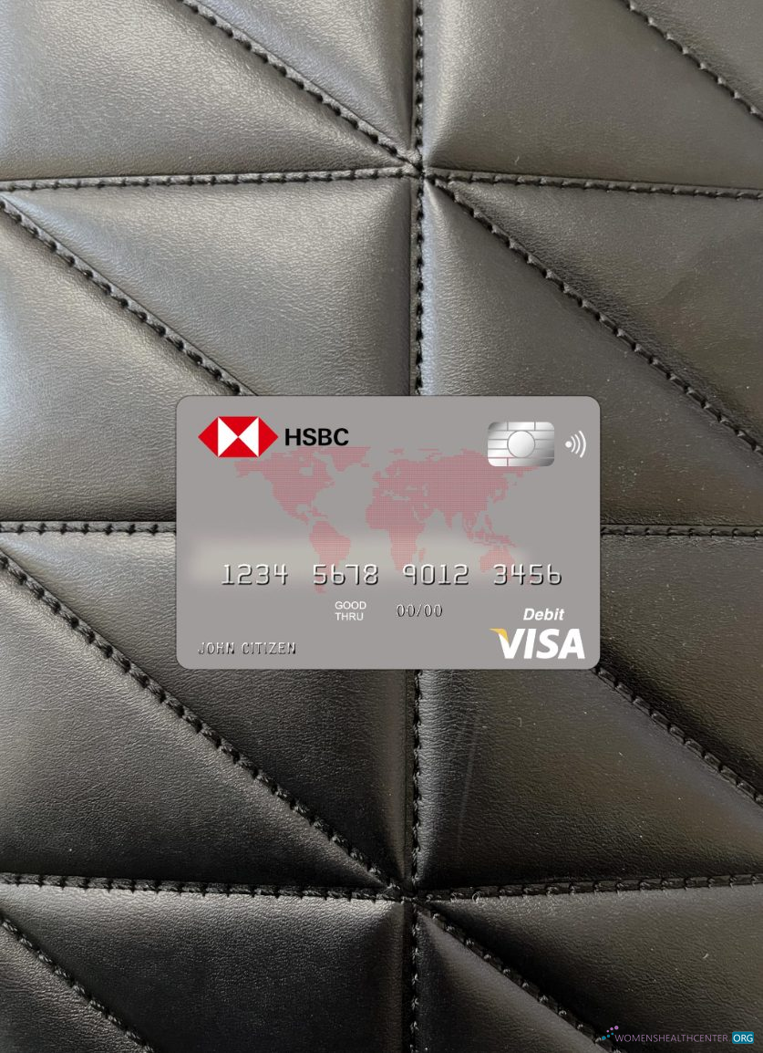 Professionelle Herunterladen Australien HSBC Bank Visa Karte Foto-Look Vorderseite Photoshop Vorlage